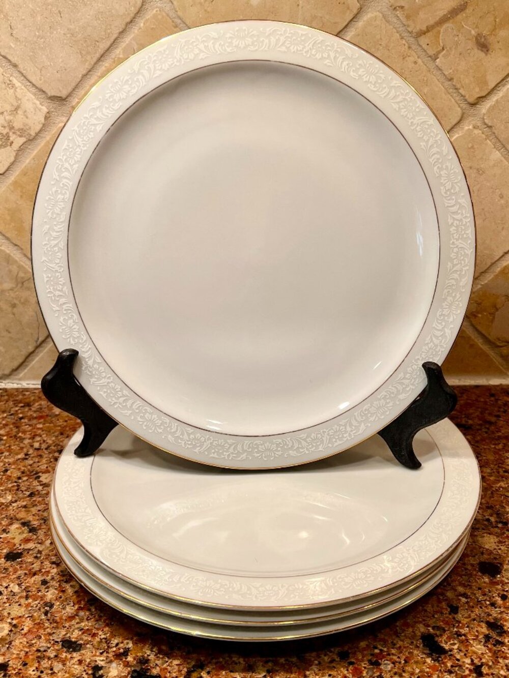 Set Of 4 Royalton China Co. Fabulace Dinner Plates Translucent Porcelain 10 1/4"